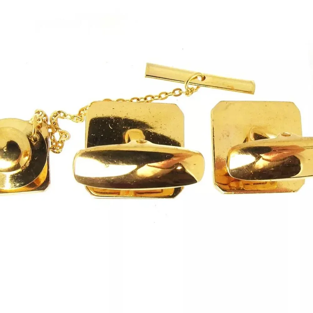 YVES SAINT LAURENT cuffs logo Gold hardware Authentic used T17502